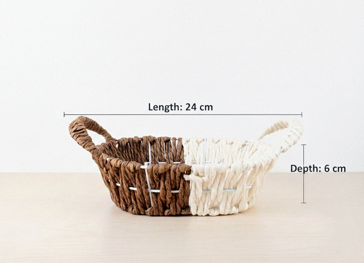 Two-Tone Woven Gift Basket detail view
